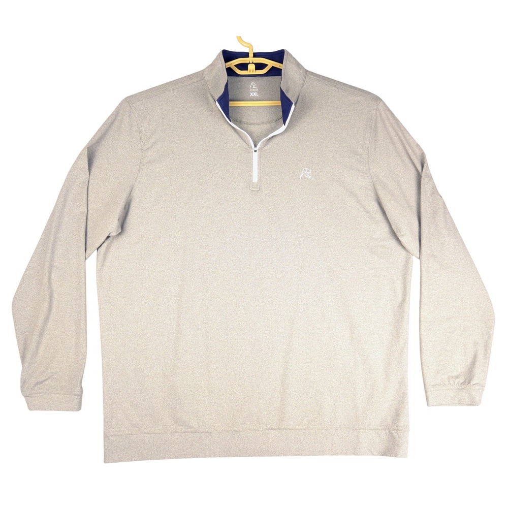 Rhoback Mens XXL Gray Heather Performance Quarter Zip Pullover Golf Shirt